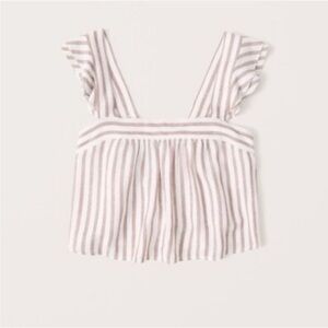 Abercrombie tan stripe cropped top